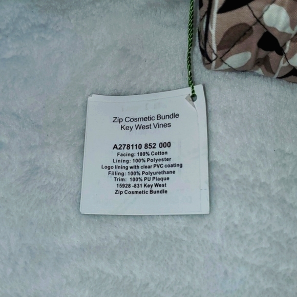 NWT Vera Bradley Zip Cosmetic Bundle Key West Vines - Picture 3 of 16